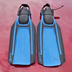 US Divers Aqua Lung Blades Scuba Diving Fins Size Large Blue Black Made in Italy